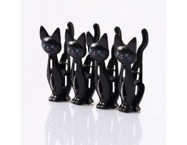 Kolíčky na prádlo Kočka 4 ks - černé