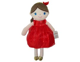 Hadrová panenka Inez, Tulilo, 38 cm - červená