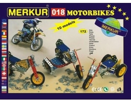 Stavebnice MERKUR 018 Motocykly 10 modelů 182ks v krabici 26x18x5cm