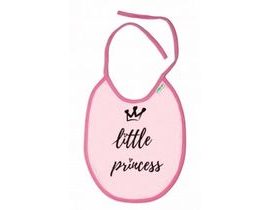 Nepromokavý bryndáček Baby Nellys velký Little princess, 24 x 23 cm - růžová