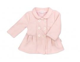 Baby Nellys Kojenecký flaušový kabátek, pudrově růžový, vel. 74