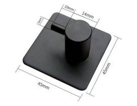 Samolepící kovový koupelnový háček - černý