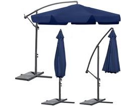 Skládací zahradní deštník 6 segmentů tmavě modrá Ø 350 cm