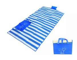Vodotěsná plážová podložka s přídavným nafukovacím polštářem - modrá