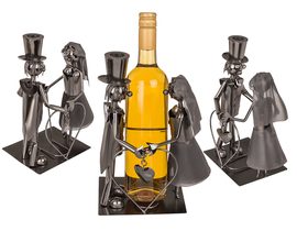 Kovový držák na víno Milenci 18 x 28 cm