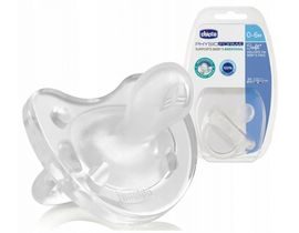 Silikonový ortodontický dudlík Physio Soft 0-6m Chicco, transparentní