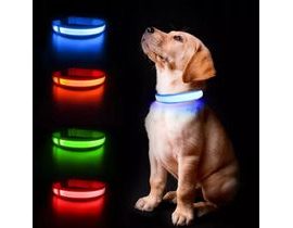 Barevný svítící LED obojek pro psy či kočky - na baterie