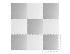 Pěnová podložka puzzle bílá a šedá 60 x 60 cm 9 ks.
