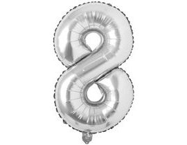 Nafukovací balónky čísla maxi stříbrné - 8