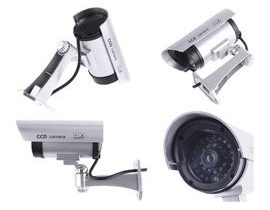Atrapa bezpečnostní kamery s LED kontrolkou - stříbrná
