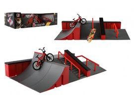 Skatepark - rampy,kolo prstové,skateboard prstový plast v krabici 44x12x25cm