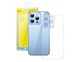 Pouzdro na telefon Baseus Crystal pro iPhone 13 Pro (průhledné) s ochranným krytem displeje z tvrzeného skla a čisticí sadou