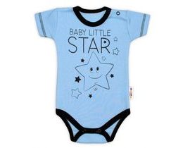 Body krátký rukáv Baby Nellys, Baby Little Star - modré, vel. 56