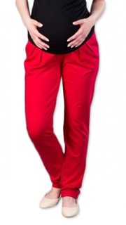 Těhotenské kalhoty/tepláky Gregx, Awan s kapsami - červené, XS