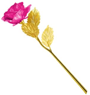 Dekorativní věčná růže 24 cm - zlato-růžová