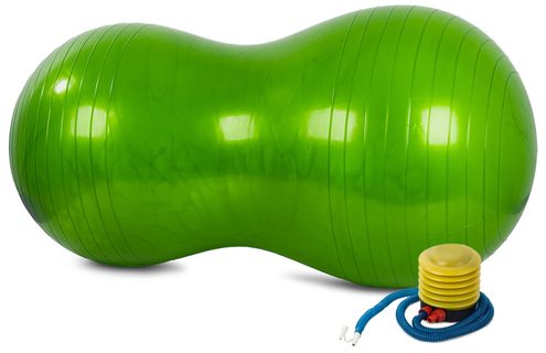 Gymnastický míč Peanut s pumpičkou, zelený