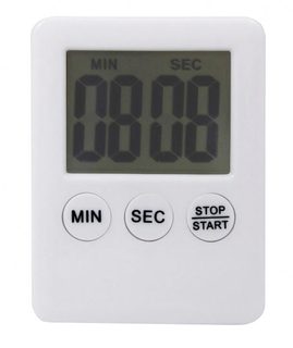Kuchyňská minutka s LCD displejem a magnetem - bílá