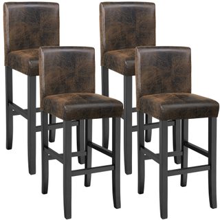 tectake 403511 4 barové židle dřevěné