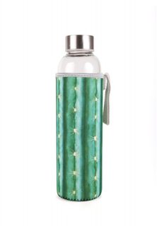 Skleněná láhev s neoprenovým obalem Kaktus