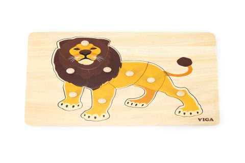 Dřevěná montessori vkládačka - lev