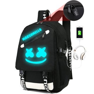 Cestovní batoh SMILE s USB a micro jack výstupem - zářící ve tmě (Dexxer)