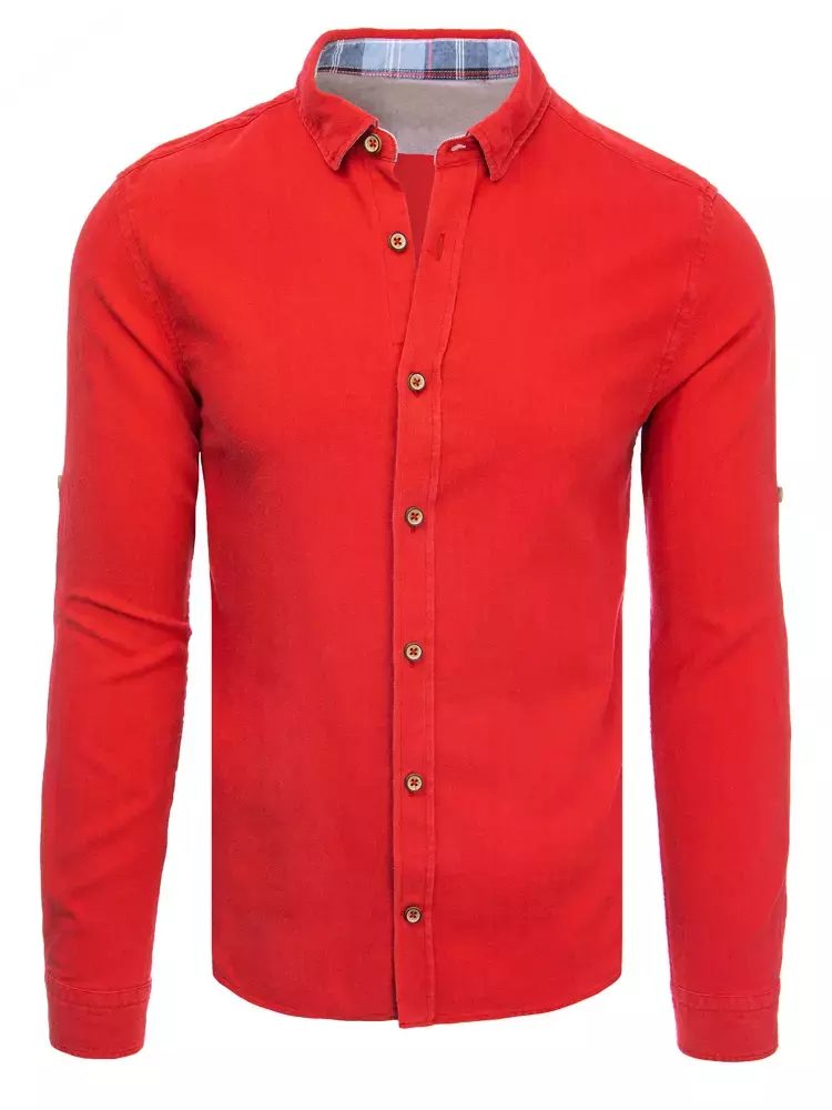 Červená ležérní košile z bavlny