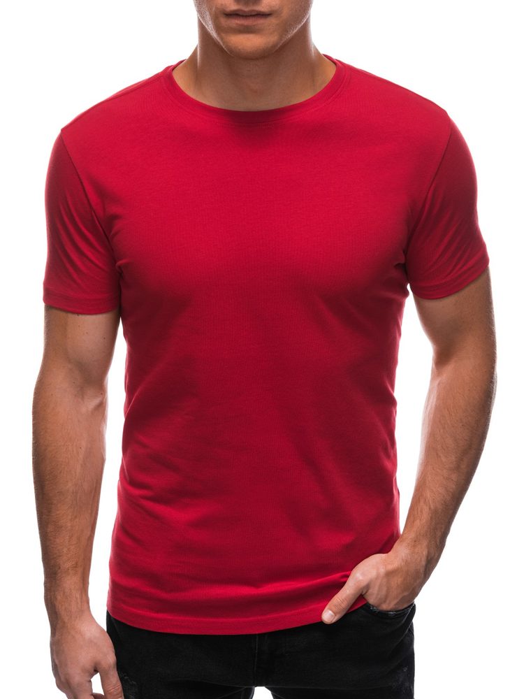 Červené bavlněné tričko s krátkým rukávem TSBS-0100
