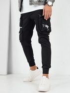 Trendy černé pánské kapsáčové  jogger kalhoty UP