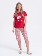 Veselé červené dámské pyžamo ULR271