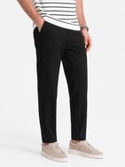 Pánské černé chinos kalhoty s elastickým pasem V3 PACP-0158