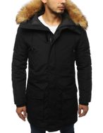 Zimná bunda v černé barvě s kapucí