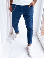 Stylové modré ležérní kalhoty
