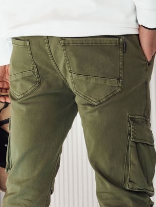 Nadčasové zelené jogger kalhoty s ozdobnými prvkami