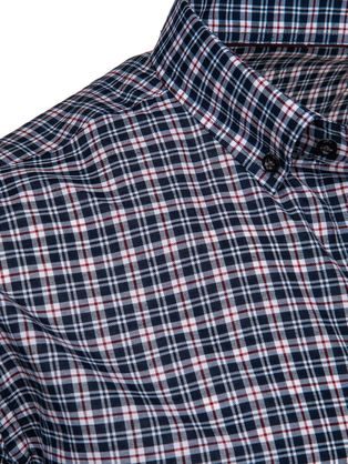 Trendy flanelová károvaná červeno granátová košile SHCS-0137