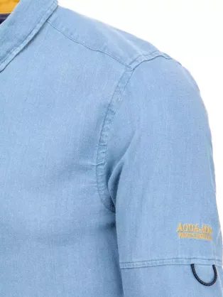 Nebesky modrá bavlněná košile v ležérním stylu