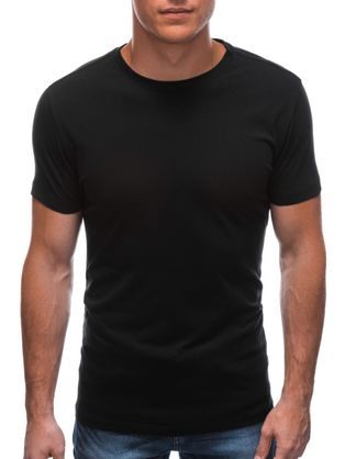 Černé bavlněné tričko s krátkým rukávem S1683