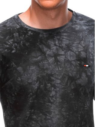 Bavlněné klasické grafitové tričko s krátkým rukávem V10 TSBS-0146