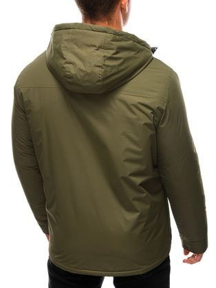 Moderní granátová zimní bunda s kapucí