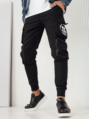 Nadčasové černé jogger kalhoty s kapsami