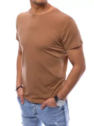 Šedé melírováno bavlněné tričko s krátkým rukávem TSBS-0100