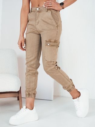 Elegantní dámské kamelové kalhoty Lara