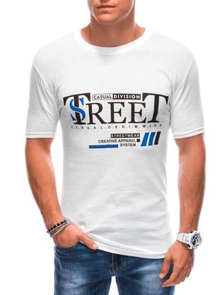 Jedinečné bílé tričko s nápisem street S1894