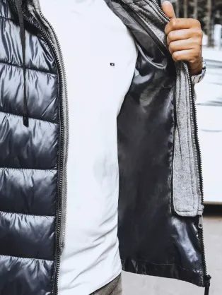 Moderní prošívaná vesta v šedé barvě