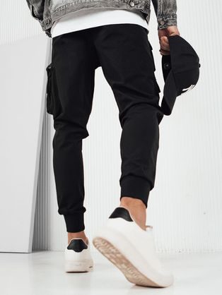 Trendy černé jedinečné jogger kalhoty P1383