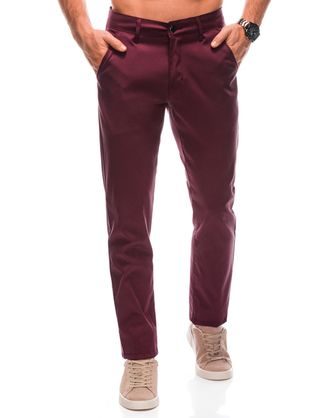 Stylové bordó chinos kalhoty P1419