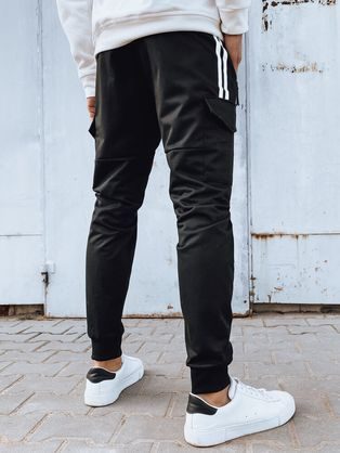 Trendy černé pánské kapsáčové jogger kalhoty UP