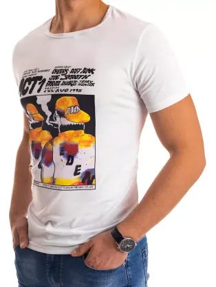 Bavlněné pánské granátové tričko s výstřihem do V V2-TSBS-0145