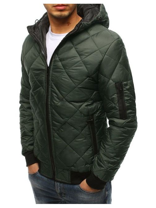Pohodlná bunda s kapucí zelená