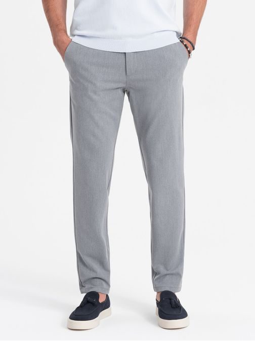 Elegantní šedé chinos kalhoty klasického střihu V1 PACP-0191