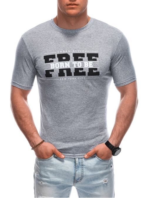 Šedé tričko s nápisem FREE S1924